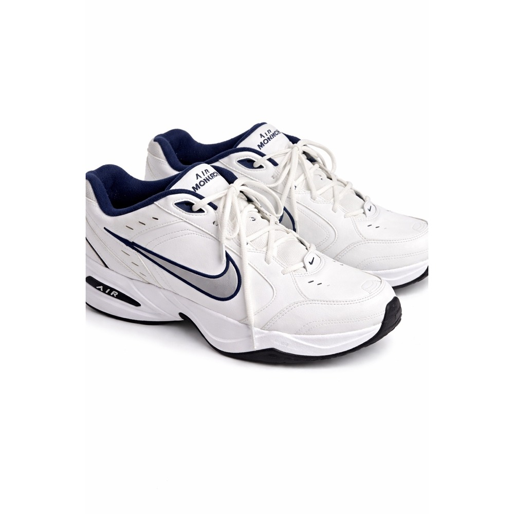 Nike Air Monarch IV Mens Training Shoes White Navy Blue Dadcore SZ 13